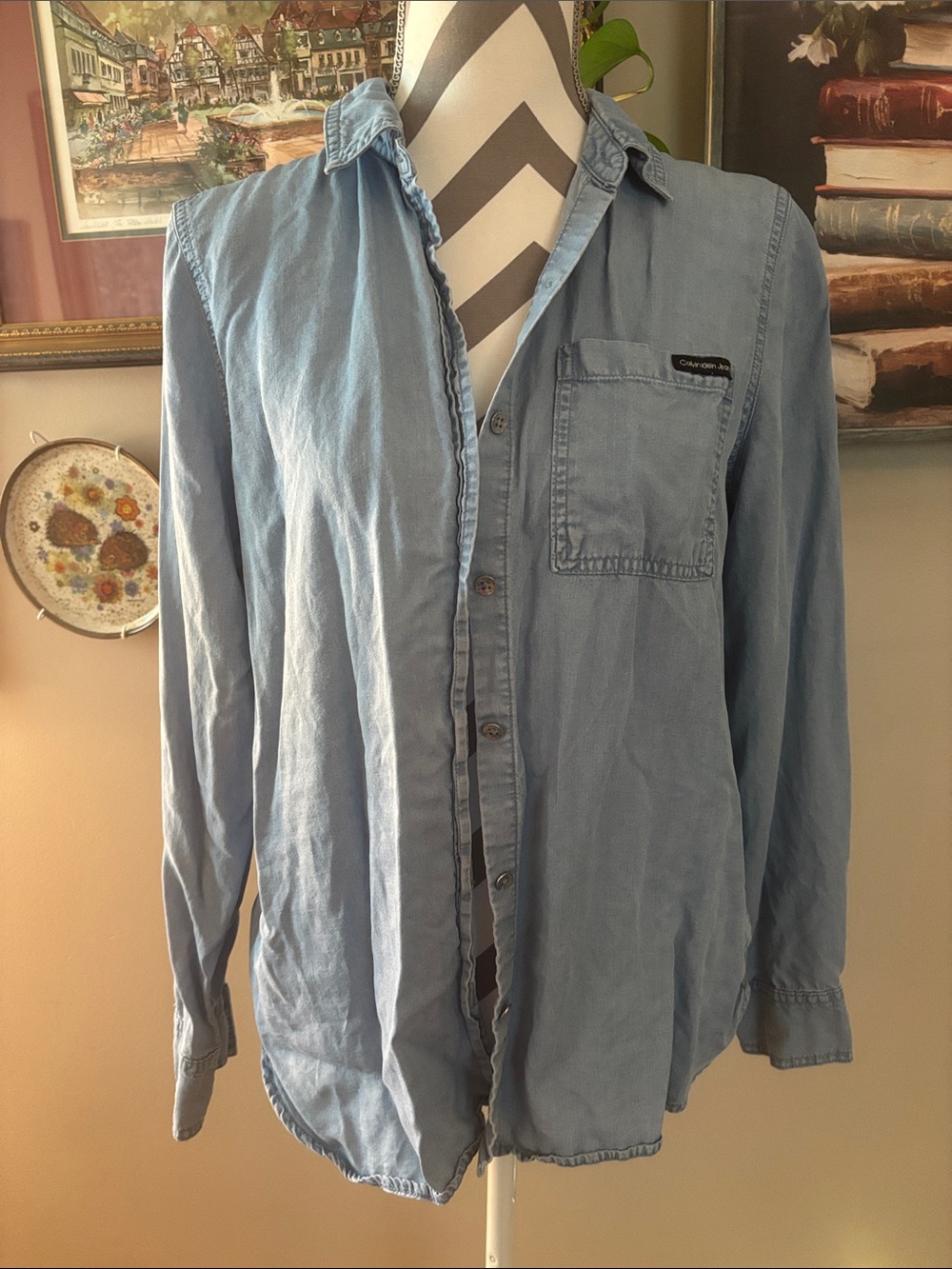 Calvin Klein Jeans Light Blue Men's Button-Down Shirt
